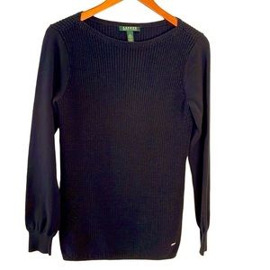 LRL black‎ knit pullover sweater.